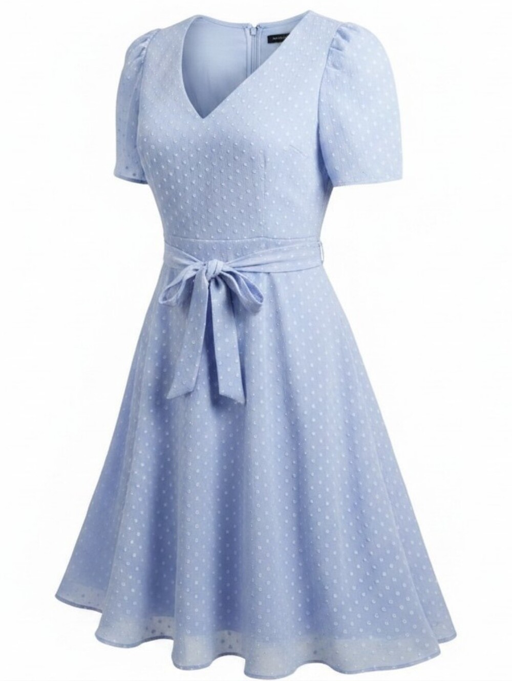 TOMMY HILFIGER | Blue Swiss Dot Fit Flare Disney Bound Cottagecore Dress | 14